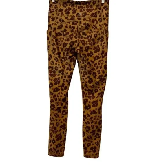Gap High Rise Blackout Full Length Drawcord Leggings in Leopard Print Small - Picture 5 of 11